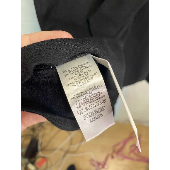 NWT Loft Womens V-neck Wrap Around Tie Front Stretch‎ Dress Black Size 4 - Picture 4 of 4